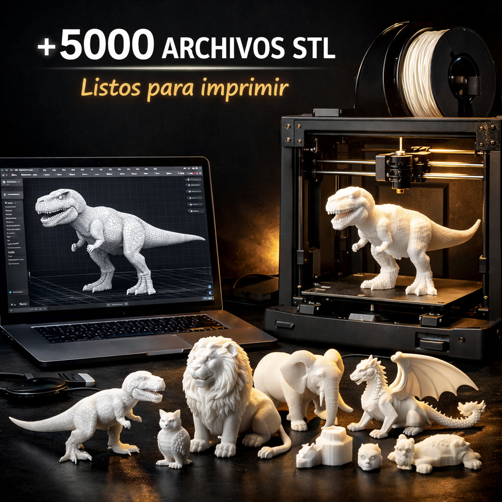 + 5000 MODELOS STL listos para imprimir